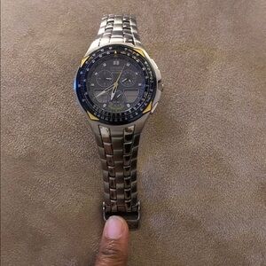 Citizen Silver and Black Watch with Gold Accents